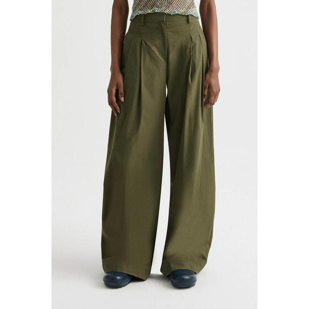 NEW TWP new didi wide leg pant in military green